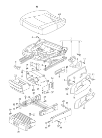 1KD881105N-Tray assy-seat w/height