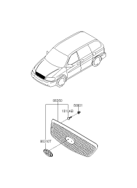 0K53G50710-GRILLE ASSY-RADIATOR