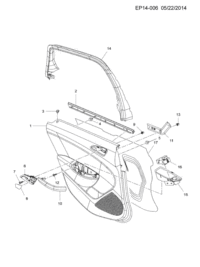 13307677-Clip (part of 1), door lock rod, rh/lh