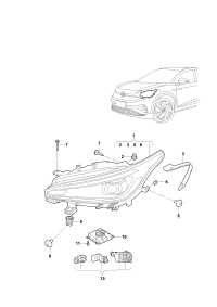 11D941077-LED HEADLIGHT/718 BOXTER