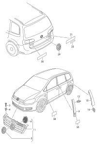 7N0853651D-GRILLE, RADIATOR