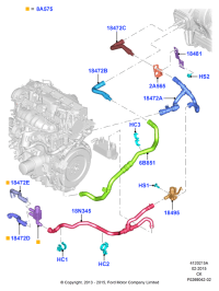 CV6Z6B851R-RADIATOR HOSE W124/E200/E220