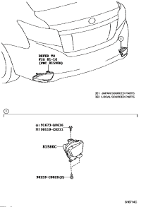 815800D080-REFLECTOR ASSY-REAR