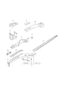 L8U0803091-Rail with stiffener and weld nut