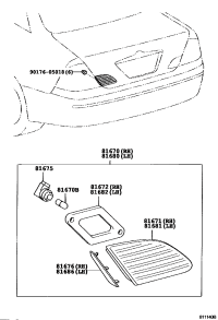 81671AC030-LENS, BACK-UP LAMP, RH