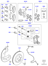 LR047905-BREMSSATTEL OHNE BREMSBELAEGE