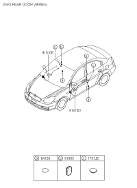 916500M010-WIRING ASSY-RR DR LH