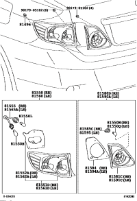 8158402160-PACKING, REAR LAMP RH