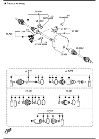 FTR722510-Repair kit-fr axle rh