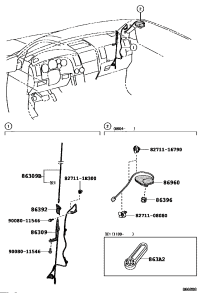 863090C040-POLE SUB-ASSY, PILLAR ANTENNA