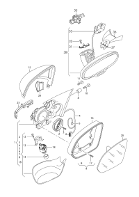 4H1857409H-Bracket assy-outer mirror, powerfold, with power adj