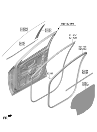 82120N8000-Weatherstrip, front door frame, rh