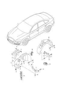 4F0821133P-Panel, glass fiber wheel house, inner