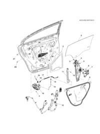 22769087-Harness, door lock and power window, rear