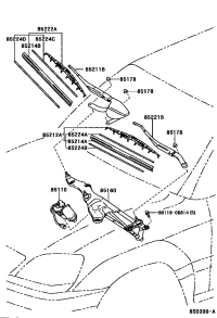 8522224090-BLADE, FR WIPER, LH