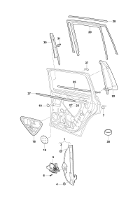 3CC839461-WINDOW WINDER LH FRT/A6