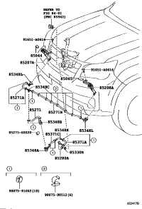 8504460150C0-NOZZLE SUB-ASSY, TYPE1 H/LAMP WASHER, RH