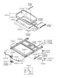 816132B000-W/STRIP-SUNROOF GLASS