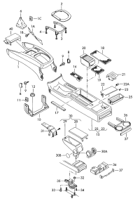 3B1858207B-Cover, center console