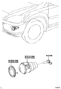 8121148041-LAMP UNIT, FOG LAMP, RH