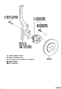 435500N021-HUB SUB-ASSY, FRONT AXLE, RH/LH