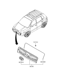 863502E001-GRILLE ASSY-RADIATOR