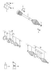 8N0407271N-Swing shaft with cv joint