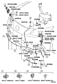 8520750110-ACTUATOR SUB-ASSY, HEADLAMP WASHER, RH