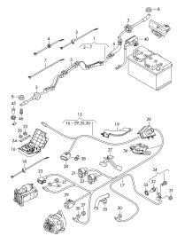 L8K0971228-Harn, starter & alternator, w/ground