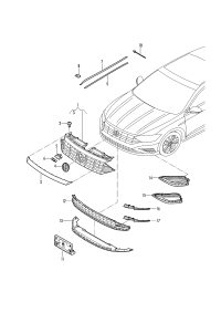 17G853651H-GRILLE, RADIATOR
