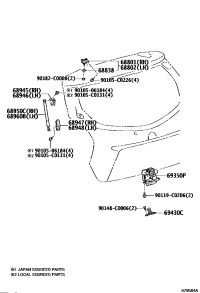688010D191-HINGE ASSY, BACK DOOR, RH