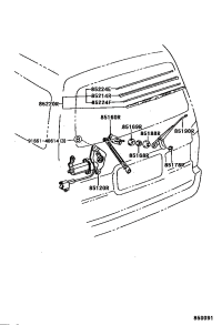 8513026060-MOTOR AND BRACKET ASSY, REAR WIPER