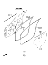 82110H2000-W/STRIP-FR DR BODY SIDE LH