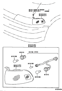 8151195D00-LENS, FRONT TURN SIGNAL LAMP, RH