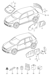5K0845011ABNVB-Windshield, laminated