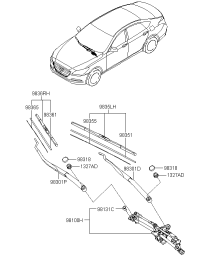98100B1000-MOTOR & LINK ASSY-W