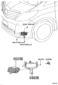 8122144101-LAMP UNIT, FOG LAMP, LH