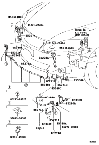 8520753070-ACTUATOR SUB-ASSY, HEADLAMP WASHER, RH