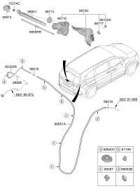 98820O3000-Arm assy., rr. wiper