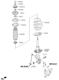 54625H7000-Cover, fr. suspension strut dust