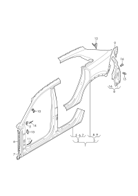 4M8809029-Frame, quarter panel