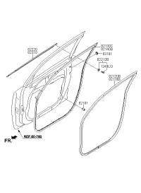 82120A4000-Weatherstrip, front door frame, rh