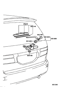 8514328060-GROMMET, REAR WIPER MOTOR