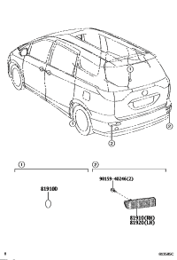 8192013021-REFLECTOR ASSY, REFLEX, RH/LH