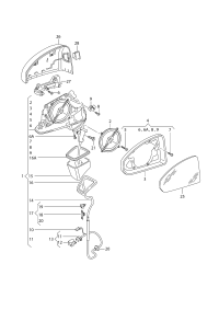 8S1857409B-Mirror assy-outer w/power adj
