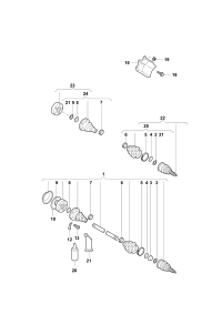 3CD498103-Cv joint, w/joint protector, fitting & grease: