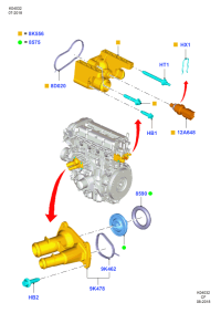 FD898D020AA-GASKET,W.PUMP INLET