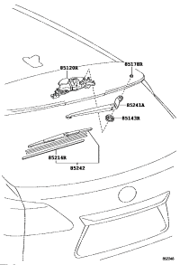 8513048070-MOTOR AND BRACKET ASSY, REAR WIPER
