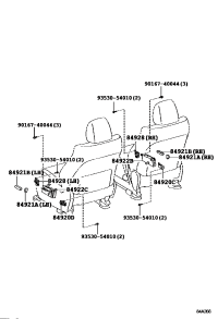 8407048030-Switch, front power seat, rh/lh