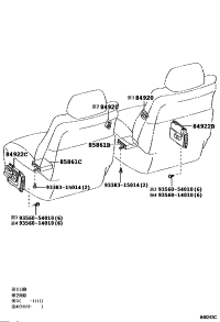 8492250050B0-Switch, front power seat, rh/lh